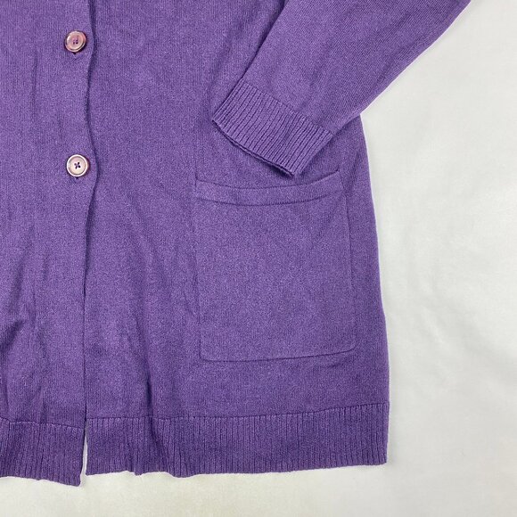 NWT J. Jill V-Neck Long Cardigan Sweater Women's Size Large Purple - Picture 6 of 14